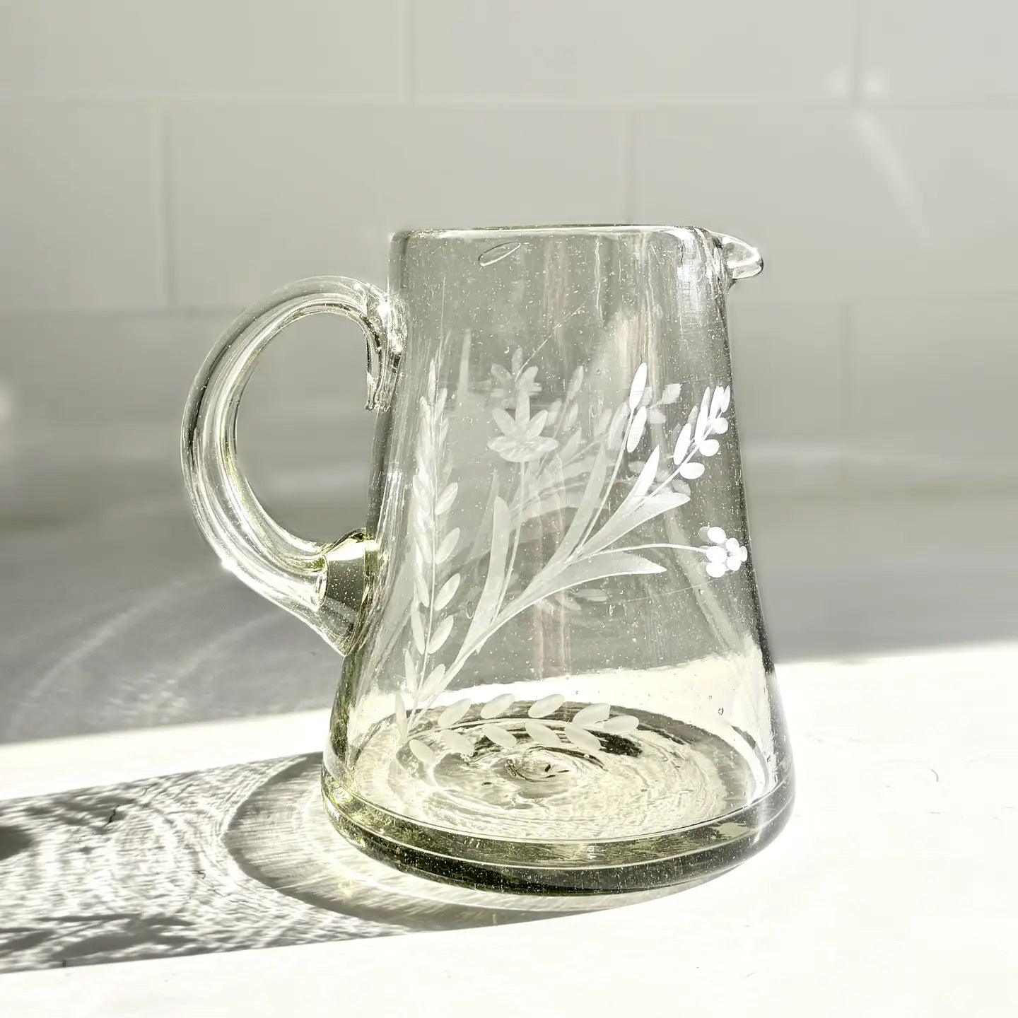 Villa Lua Home Amélie Hand-Etched Blown Pitcher – Liz James Designs