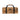Brown duffel bag with black straps on a white background