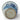 An antique blue and white glazed ceramic bowl, shown from a top-down perspective to display the hand-painted landscape design and the natural unglazed clay base.