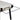 White outdoor table with black legs and power outlet on a white background