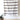 A white woven textile with horizontal black and taupe stripes, hanging against a white wall with a small potted plant at the lower left.