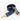 Blue leather strap with gold hardware on a white background