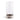 Clear glass container with metallic base on a white background