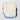 An off-white canvas tote bag with a wide, adjustable light blue shoulder strap and gold-tone hardware, set against a white paneled background.