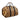 Brown canvas firewood carrier with black straps on a white background