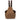 Brown leather bag with straps on a white background