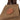 Brown bag with a leather patch featuring 'TWO DOVE' branding on a white background