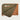 Quilted leather pouch with a zipper on a light gray background